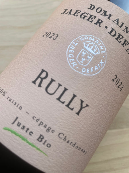 Domaine Jaeger Defaix Rully Sans Soufre Ajouté 2023